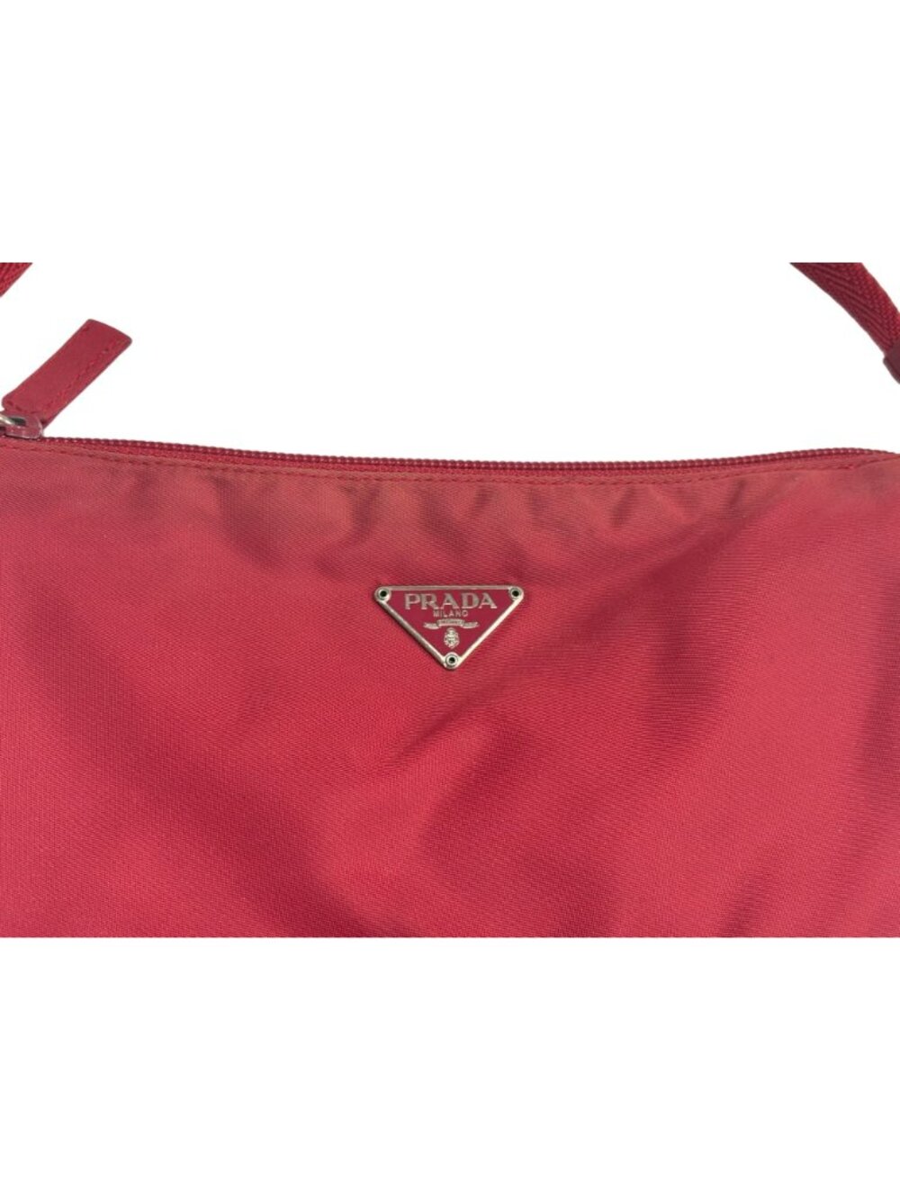 Vintage Prada Tessuto Sport Nylon Pochette Shoulder Bag in Red - Picture 5 of 6